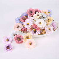 30 sztuk 3cm Multicolor Daisy kwiat głowice Mini jedwab sztuczny kwiaty na ślub dekoracja domu wieniec świąteczny Scrapbooking 3